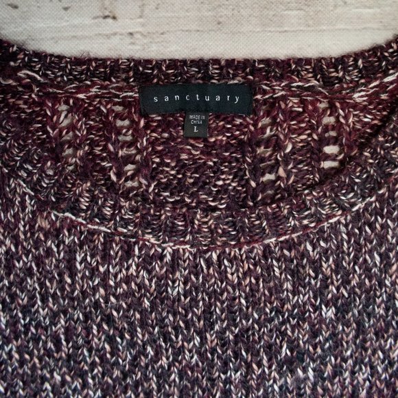 Sanctuary Ombre Hi Lo Textured Rolled Hem Sweater size L - Picture 7 of 8